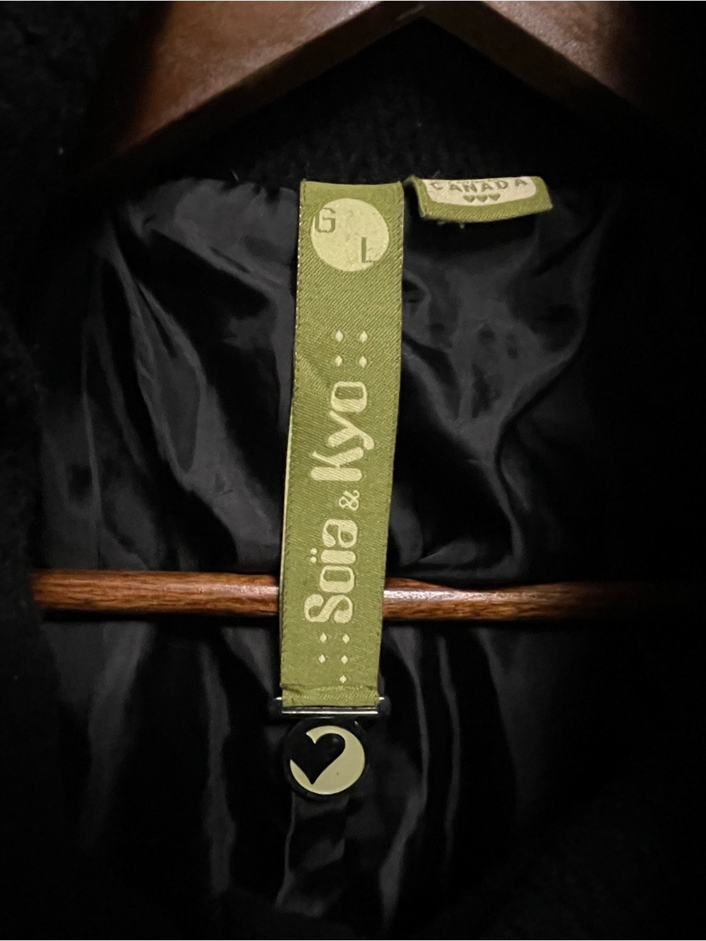 Soia & Kyo Black Belted Wool Coat Women’s Large - Picture 11 of 11